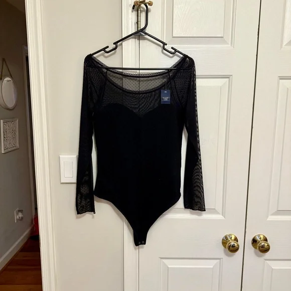 Abercrombie Sheer Mesh Long Sleeve Body Suit Size Large - Picture 2 of 8